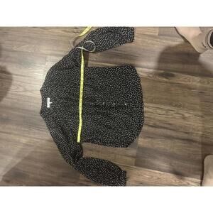 Excellent condition FRAME 100% Silk Black and White Polka Dot Blouse small